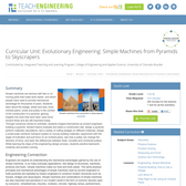Evolutionary Engineering: Simple Machines from Pyramids to Skyscrapers